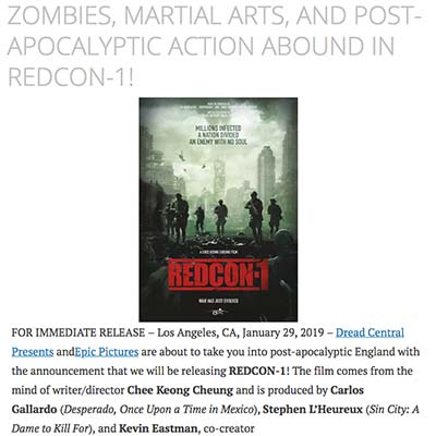 ZOMBIES, MARTIAL ARTS, AND POST-APOCALYPTIC ACTION ABOUND IN REDCON-1!
